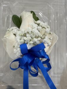 blue honor boutonniere